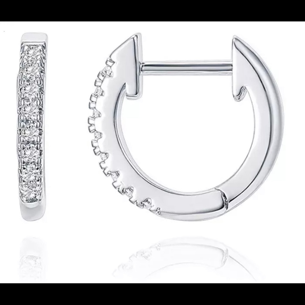 New CZ huggie hoop earring